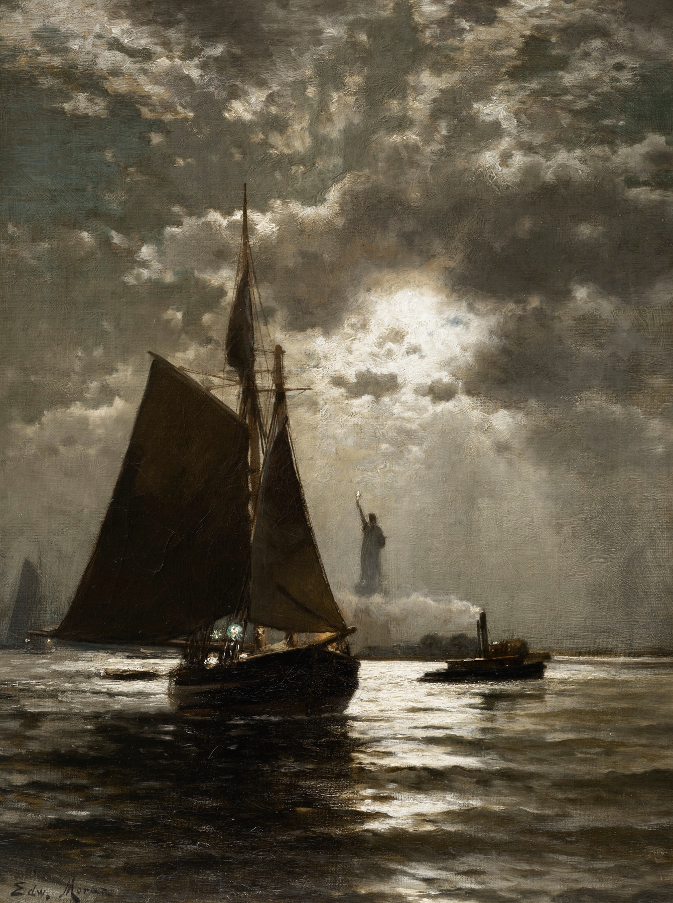 The Port of New York by Moonlight